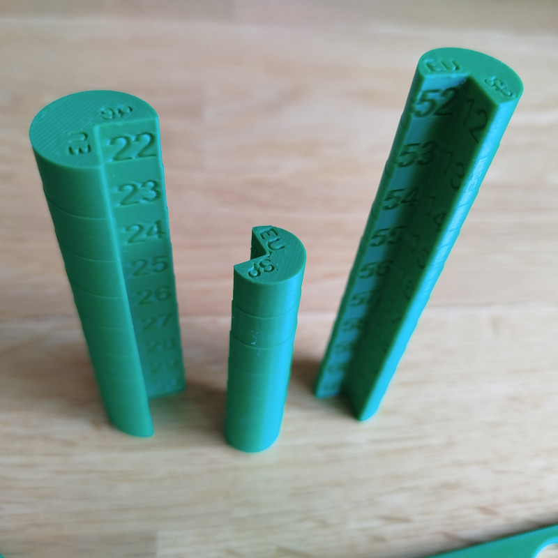 Avrupa ve İspanya Yüzük Ölçüm Aparatı - 3D Baskı