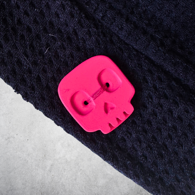 Kafatası Düğme - Yıl Boyu Korku Temalı 3D Baskı Aksesuar