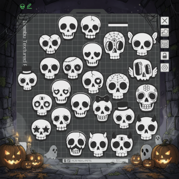 Cadılar Bayramı Kafatası Koleksiyonu - 3D Baskı Dekor ve Aksesuar