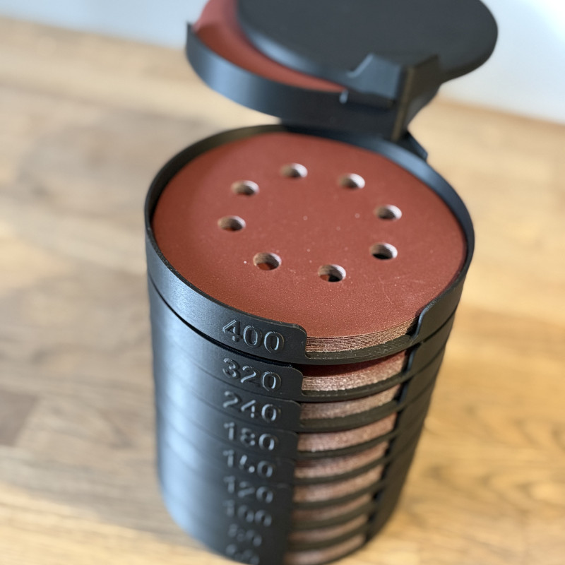 125 mm Zımpara Diskleri için Özel Dispenser - 3D Baskılı Organizatör