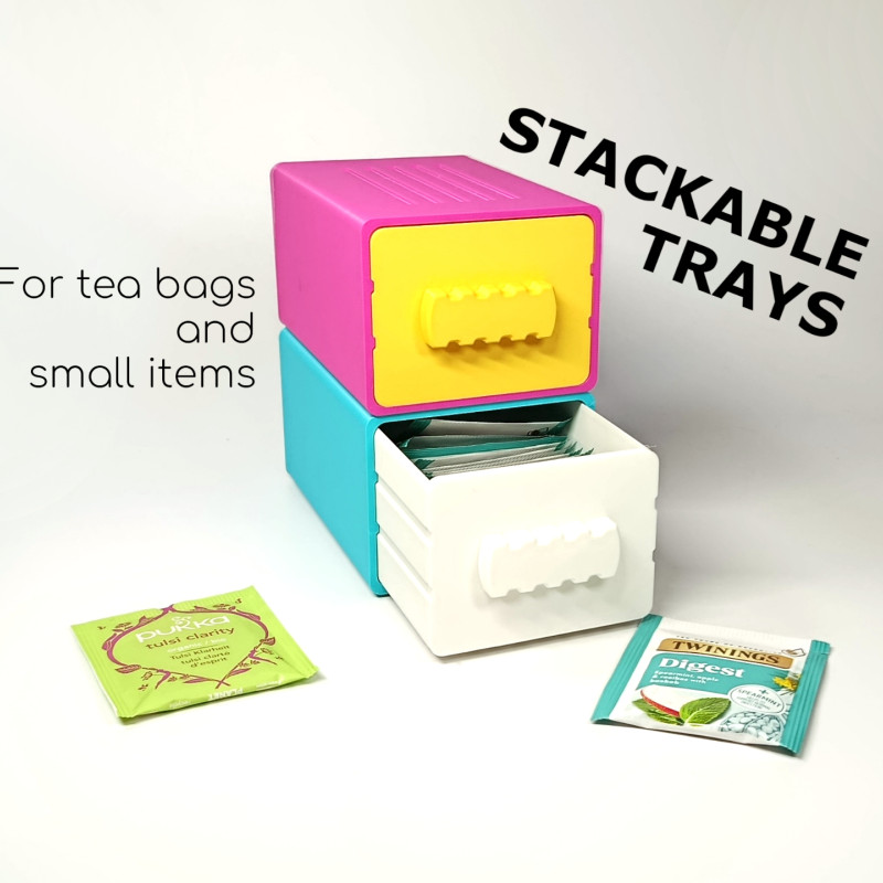 Küçük Eşya Düzenleyici Stackable Kayar Tepsiler - 3D Baskı