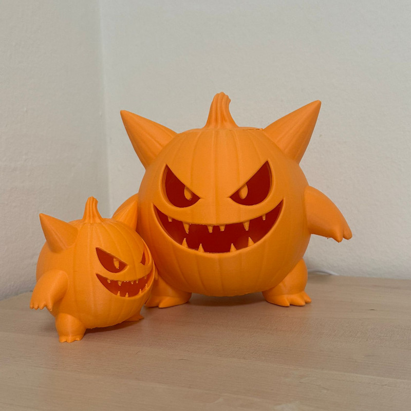 Gengar Kabak Halloween LED Lamba - 3D Baskı Dekor