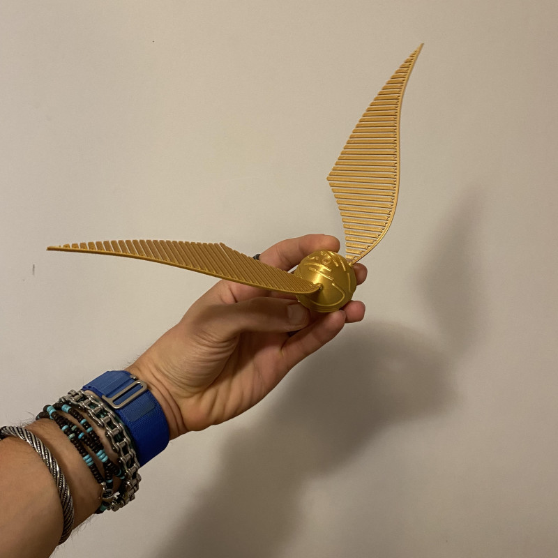 Esnek Kanatlı Altın Snitch 3D Baskı Modeli - Harry Potter Aksesuar