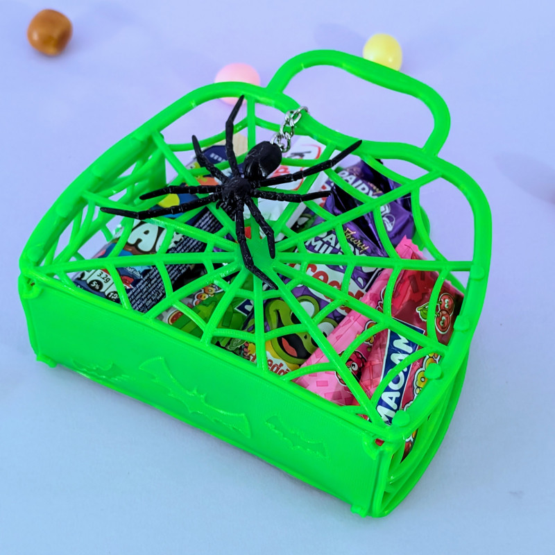 TPU Örümcek Ağı Cadılar Bayramı Şeker Çantası - Esnek 3D Baskı