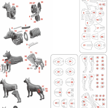 Çift Renkli Geçmeli Köpek Puzzle - 3D Baskı Oyuncak