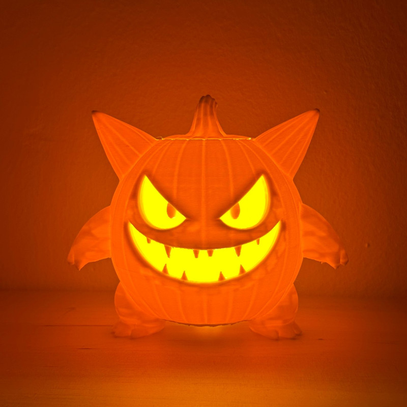 Gengar Kabak Halloween LED Lamba - 3D Baskı Dekor