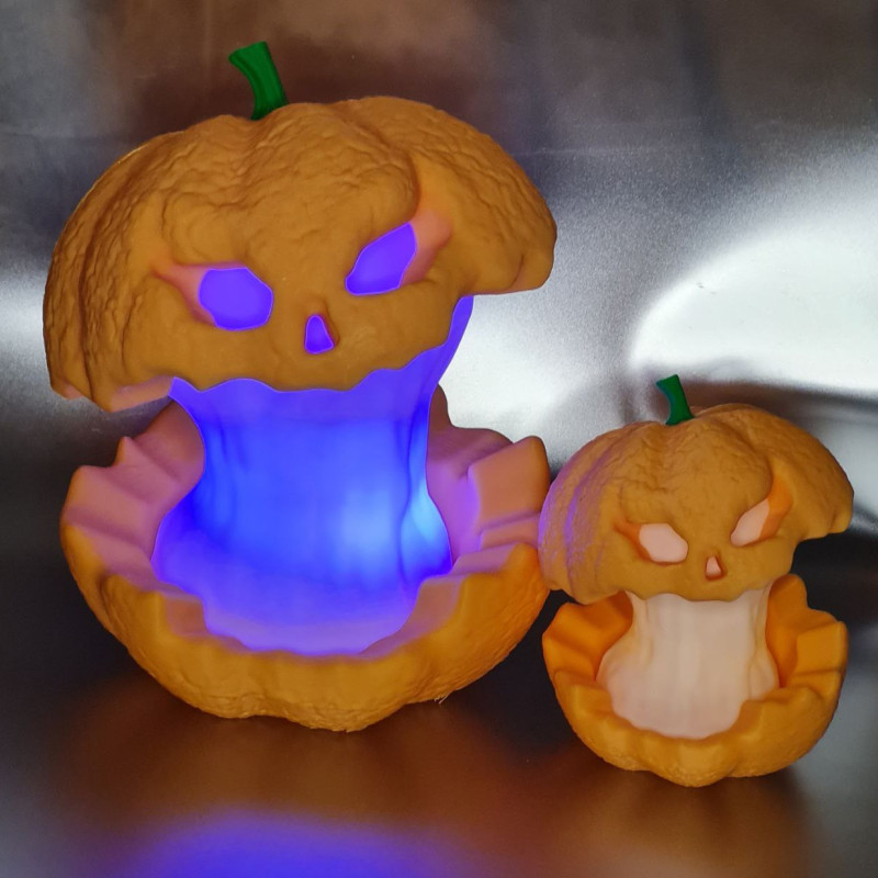 Isıran Cadılar Bayramı Balkabağı - 3D Baskı LED Dekorasyon