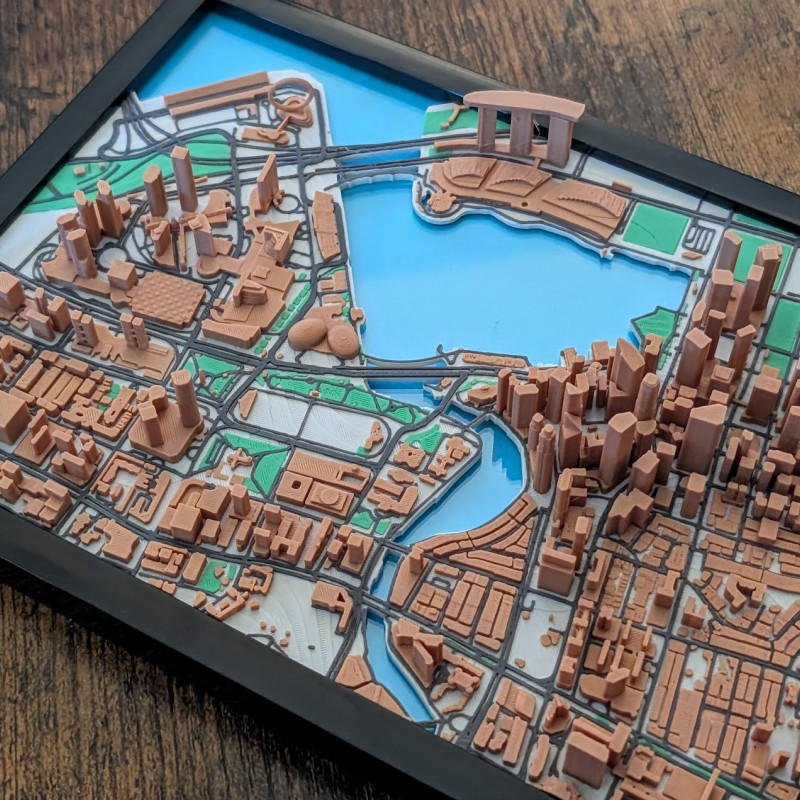 Singapur 3D Minyatürü - Marina Bay Pisti Detaylı Mimari Model