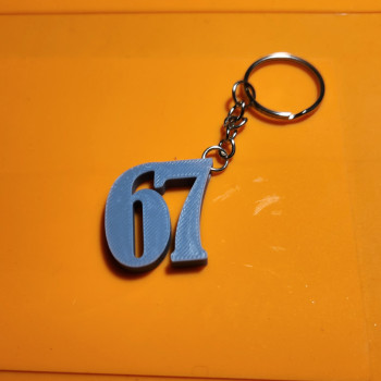 67 Anahtarlık - Viral Meme Tasarımı, Hafif ve Dayanıklı 3D Baskı Aksesuar