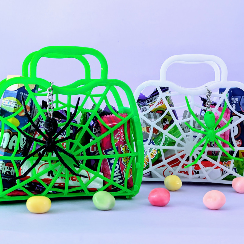 TPU Örümcek Ağı Cadılar Bayramı Şeker Çantası - Esnek 3D Baskı