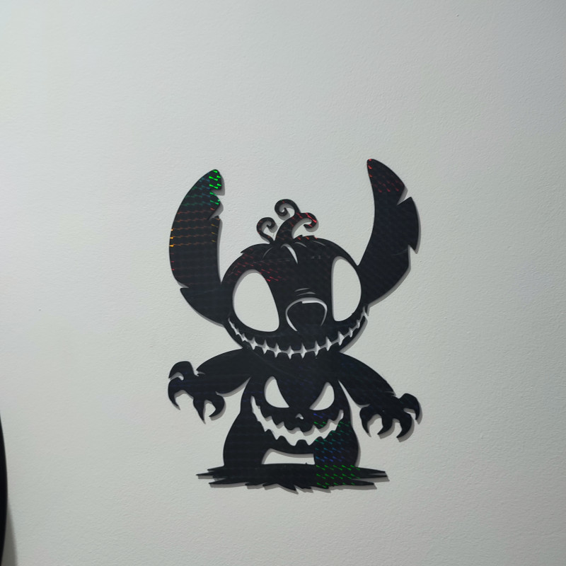 Halloween 2025 Stitch Karanlıkta Parlayan Dekoratif 3D Duvar Tablosu
