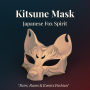 Kitsune Maske - Japon Tilki Ruhu 3D Baskı Dekoratif Maske