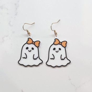 Sevimli Hayalet Küpe - 3D Baskı Moda Aksesuarı