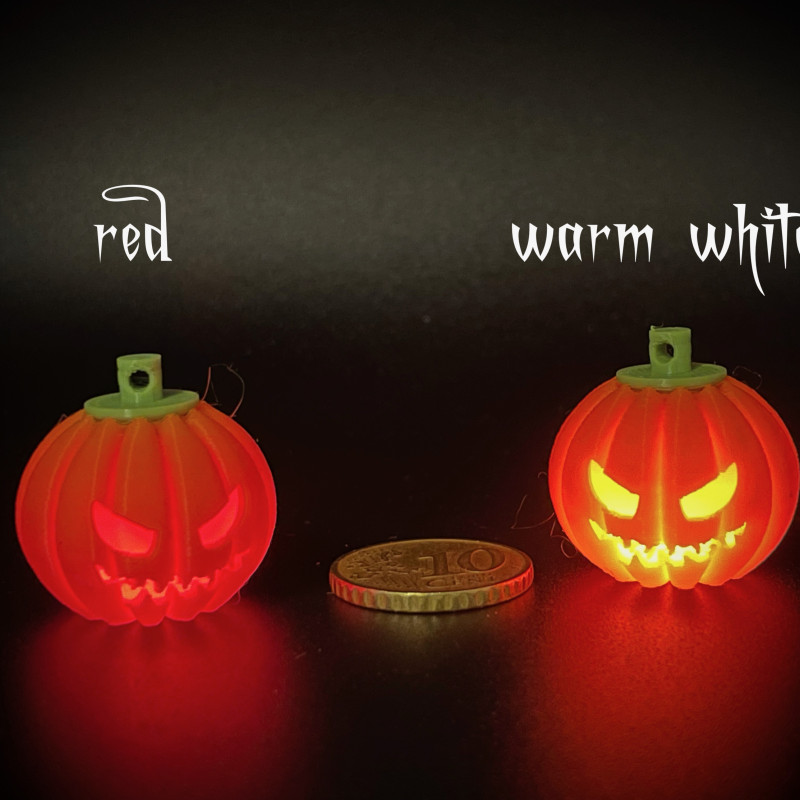 Halloween Işıklı Mini Balkabağı Küpe - 3D Baskı Dekorasyon