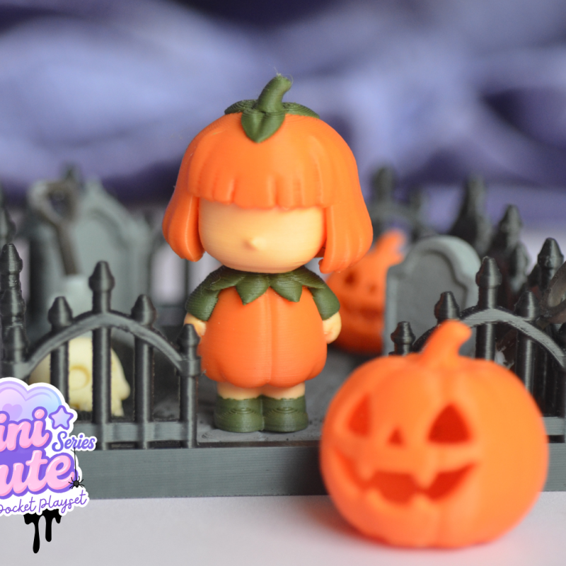 Sevimli Cadılar Bayramı Bahçesi - 3D Baskı Mini Oyuncak Seti