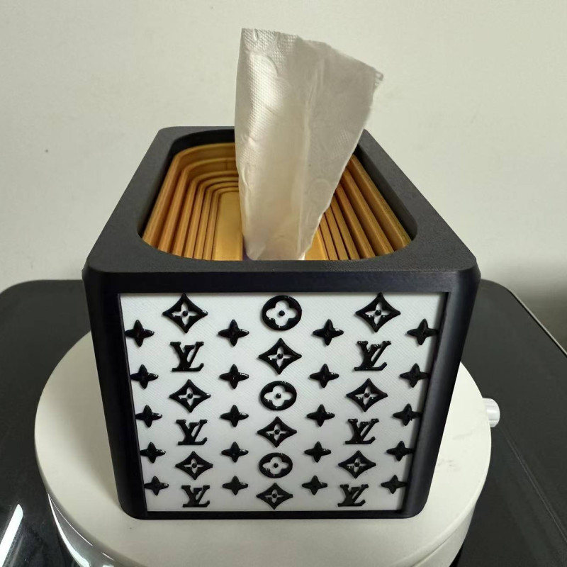 7 Halkalı Dekoratif İnişli Kağıt Mendil Kutusu - 3D Baskı Ev Aksesuarı