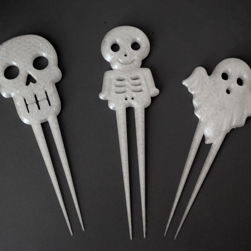 Cadılar Bayramı Saç Tokası Seti - 3D Baskılı Hayalet Örümcek