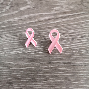 Pembe Ekim Kurdeleli Meme Kanseri Farkındalık Rozeti - 3D Baskı