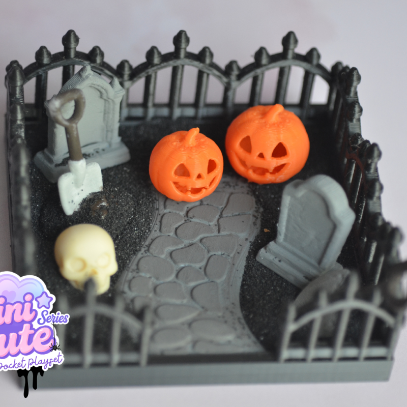 Sevimli Cadılar Bayramı Bahçesi - 3D Baskı Mini Oyuncak Seti