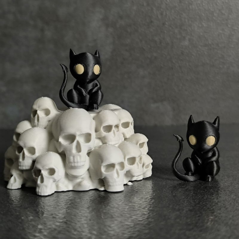 Kafataslı Sunakta Şeytancık 3D Baskı Mini Figür - Dekor ve Koleksiyon