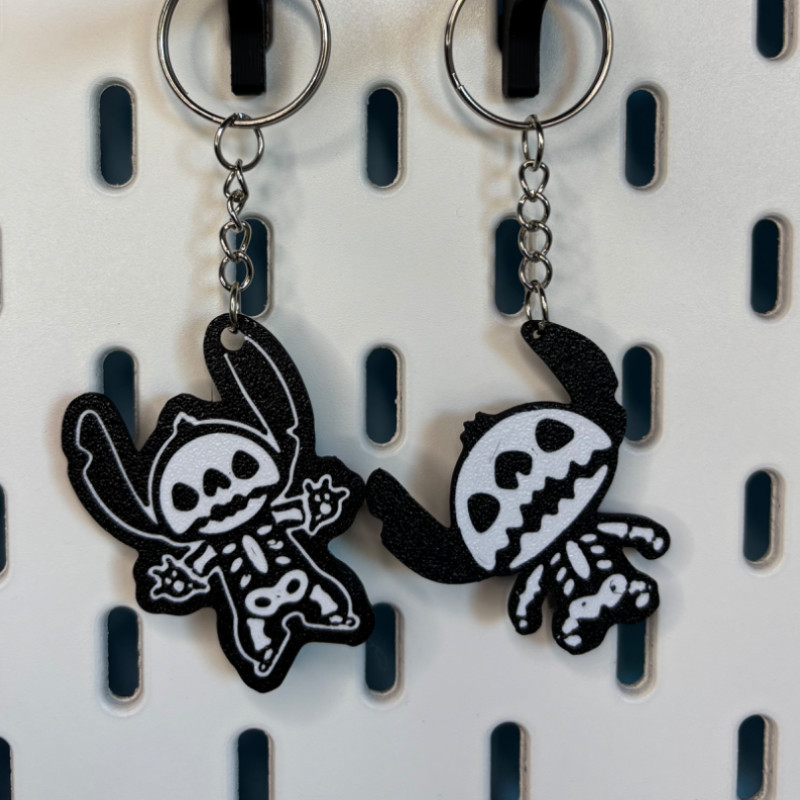 Stitch İskelet Anahtarlık Seti - Cadılar Bayramı Özel