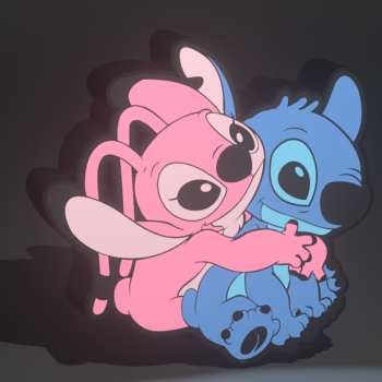 Angela ve Stitch Sarılma Lambası - Disney 3D Baskı Dekor