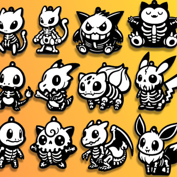 Pokemon Cadılar Bayramı Anahtarlık Seti - 12 Farklı Karakter