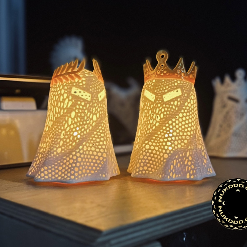 Cadılar Bayramı Işık Lambası - Hayalet Kral 3D Baskı Dekor
