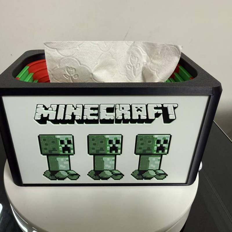 7 Halkalı Dekoratif İnişli Kağıt Mendil Kutusu - 3D Baskı Ev Aksesuarı