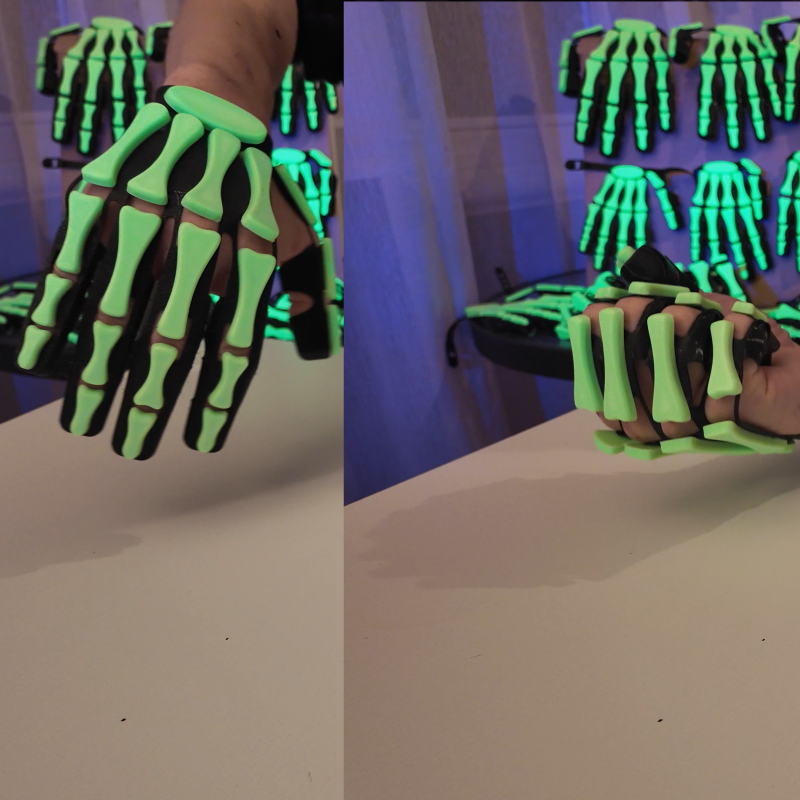 Parlayan İskelet Eldiveni - 3D Baskılı Cosplay Aksesuarı Parlayan İskelet Eldiveni - 3D Baskılı Cosplay Aksesuarı