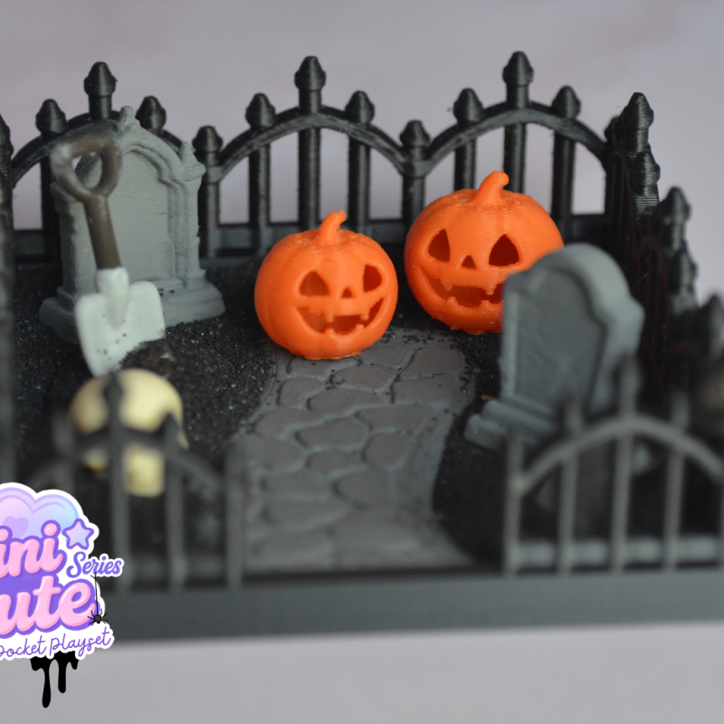 Sevimli Cadılar Bayramı Bahçesi - 3D Baskı Mini Oyuncak Seti