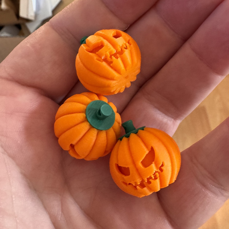 Halloween Işıklı Mini Balkabağı Küpe - 3D Baskı Dekorasyon