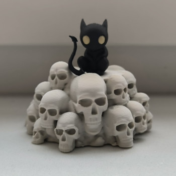 Kafataslı Sunakta Şeytancık 3D Baskı Mini Figür - Dekor ve Koleksiyon