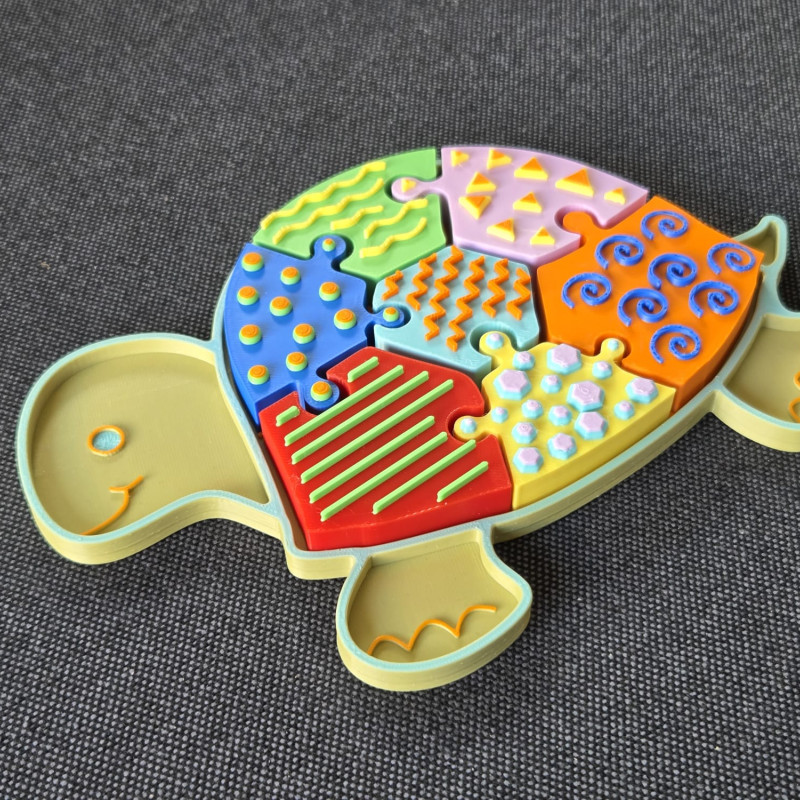 Shelly Kaplumbağa Puzzle - Eğitici 3D Baskı Oyuncağı