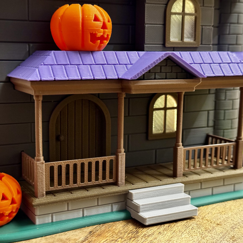 Cadı Evi 3D Baskı LED Aydınlatmalı Halloween Dekorasyon Cadı Evi 3D Baskı LED Aydınlatmalı Halloween Dekorasyon