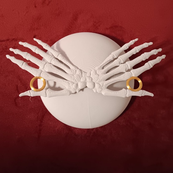 İskelet Eller Kelebek Saç Aksesuarı - 3D Baskı Moda Ürünü