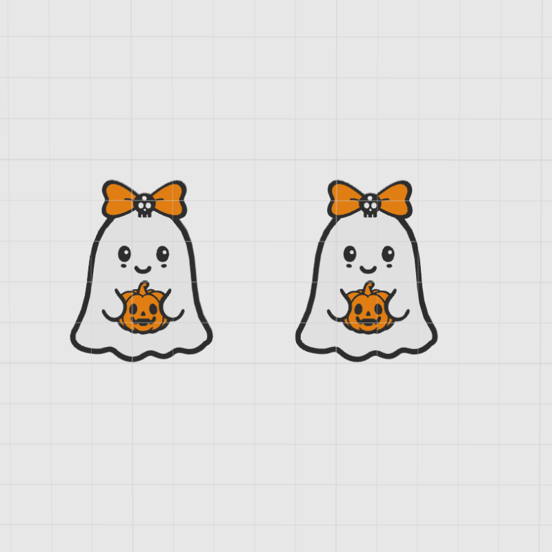 Sevimli Hayalet Halloween Küpeleri - 3D Baskılı Doğa Dostu Aksesuar