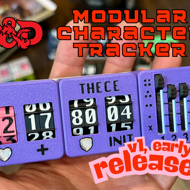 Modüler D&D Karakter Tablosu - 3D Baskılı RPG Takipçi