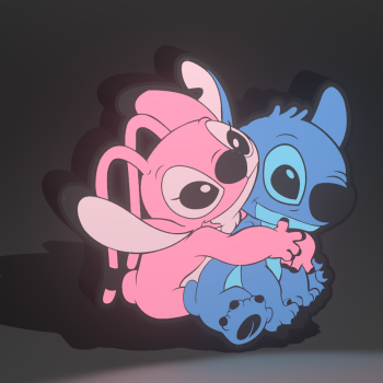 Angela ve Stitch Sarılma Lambası - Disney 3D Baskı Dekor