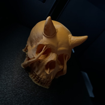 Şeytan Kafatası 3D Baskı Dekor - Cadılar Bayramı Masası Heykeli