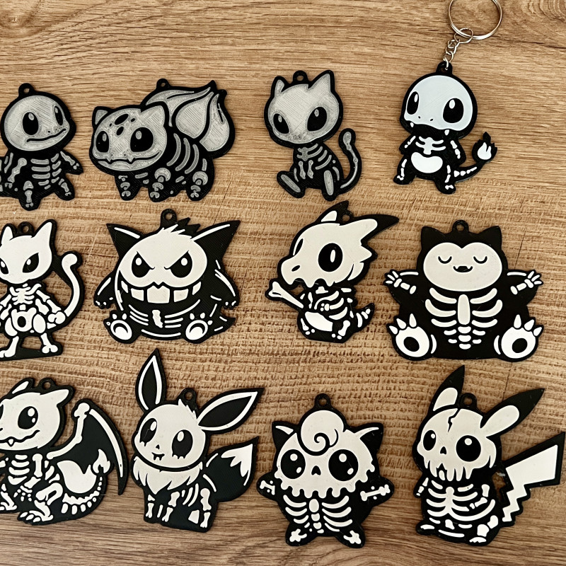 Pokemon Cadılar Bayramı Anahtarlık Seti - 12 Farklı Karakter