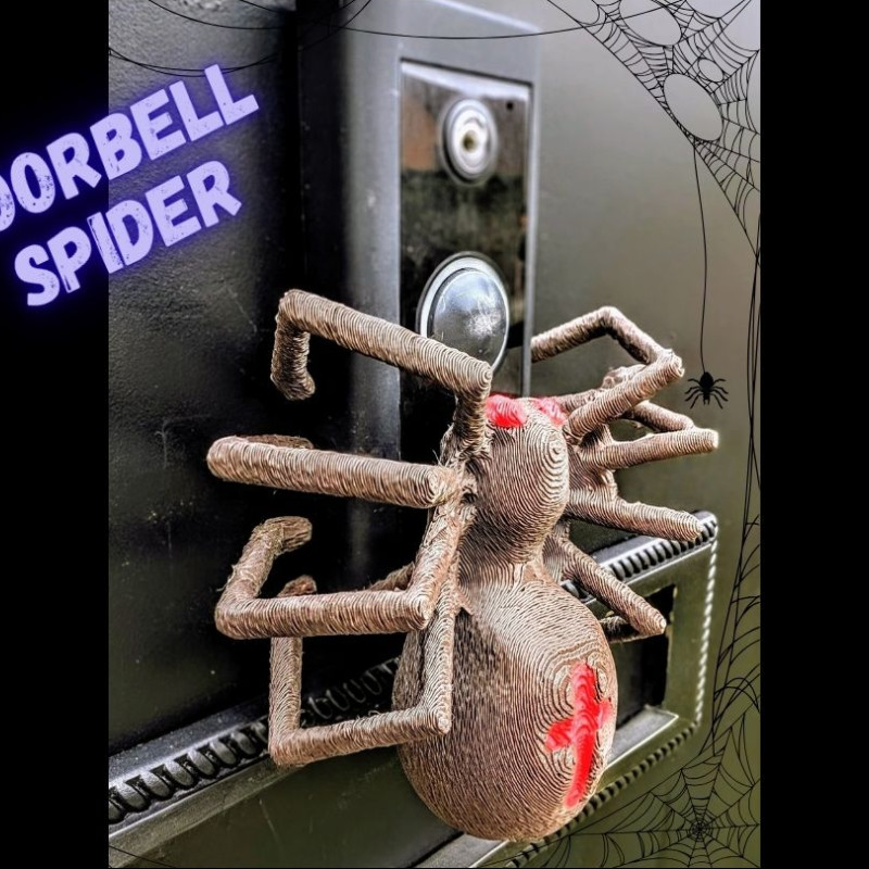 Kapı Zili Örümcek Dekoru - 3D Baskılı Halloween Süsü
