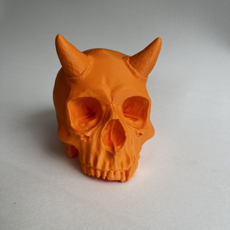 Şeytan Kafatası 3D Baskı Dekor - Cadılar Bayramı Masası Heykeli