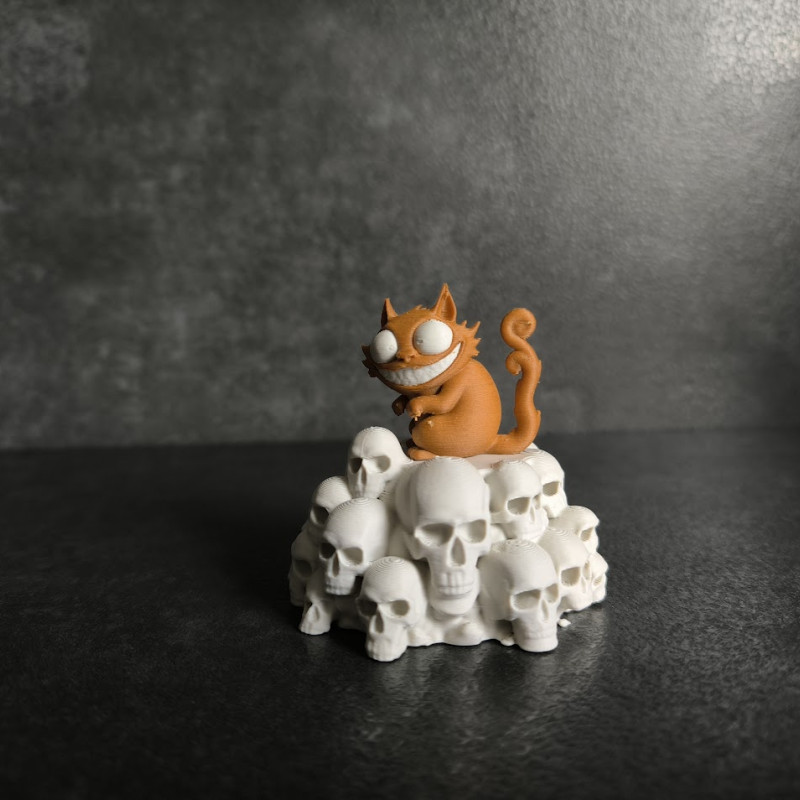 Kafataslı Sunakta Şeytancık 3D Baskı Mini Figür - Dekor ve Koleksiyon