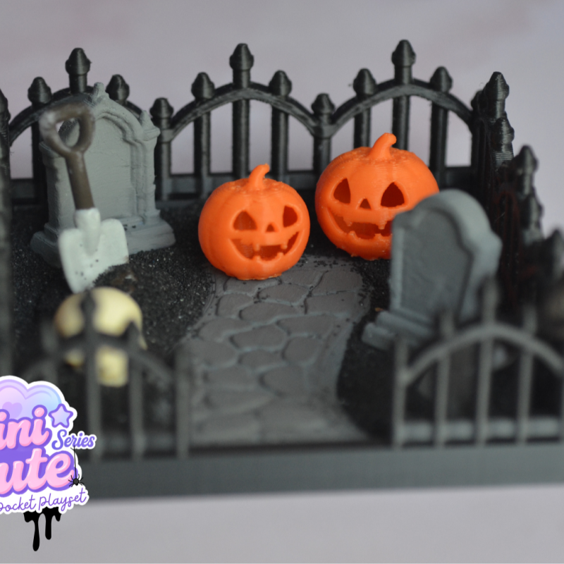 Sevimli Cadılar Bayramı Bahçesi - 3D Baskı Mini Oyuncak Seti