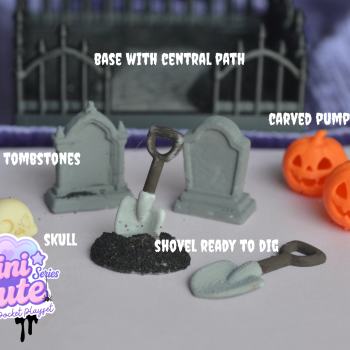 Sevimli Cadılar Bayramı Bahçesi - 3D Baskı Mini Oyuncak Seti