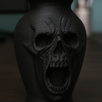 Gotik Kafatası Vazo - 3D Baskı Dekorasyon