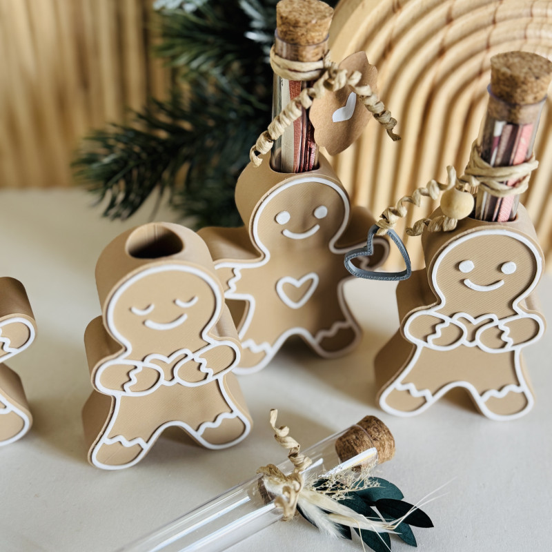 Zencefilli Kurabiye Adam Test Tüpü Tutucu - 3D Baskı Hediyelik