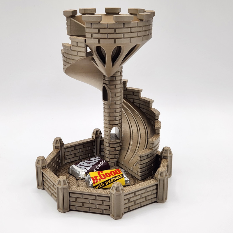 3D Baskı Kale Kulesi Şeker Kaydırağı - Desteksiz Baskı