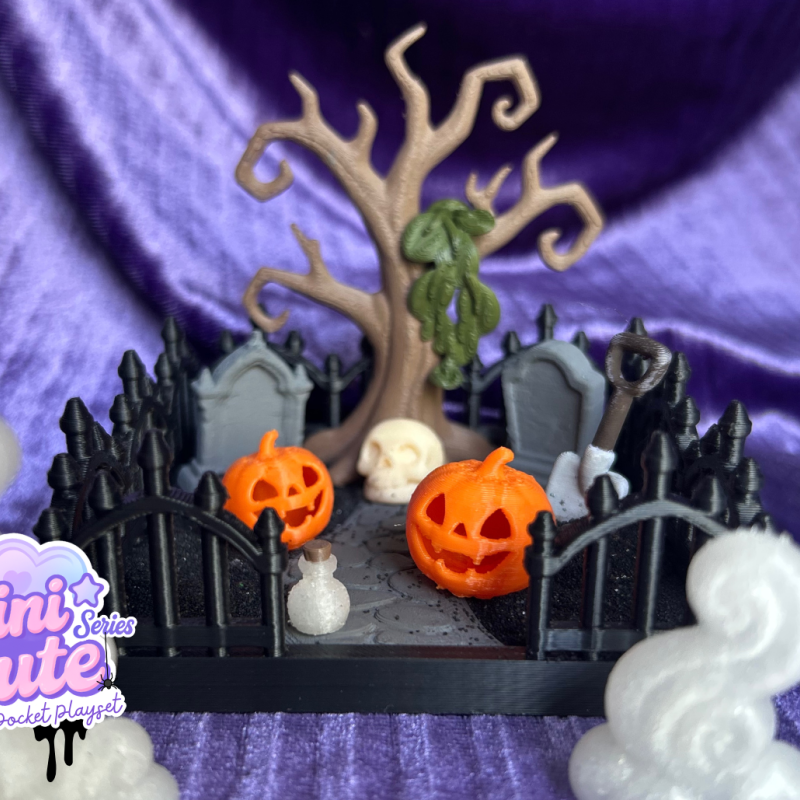 Sevimli Cadılar Bayramı Bahçesi - 3D Baskı Mini Oyuncak Seti